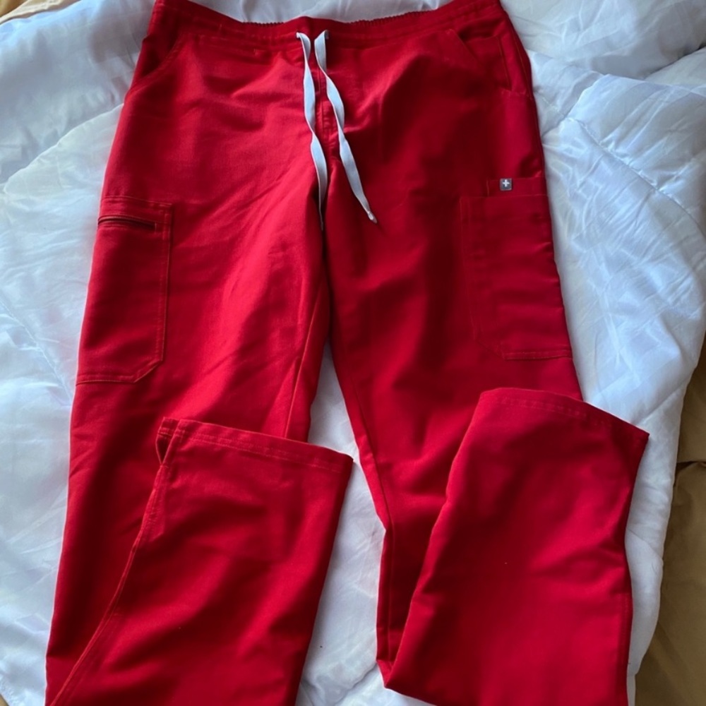 FIGS Red Yola scrub pants